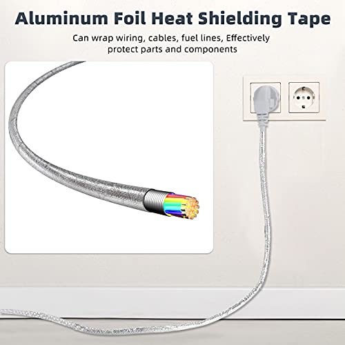 Zonon 2 Rolls Aluminum Foil Tape Heat Shield Tape Barrier Adhesive Reflective Fiberglass Thermal Insulation Reflective Material High Temp Protection(Silver,2 Inch X 32.8 ft) - color: Silver, size: 2 Inch X 32.8 ft