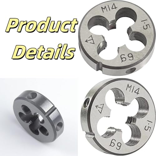 M14 x 1.5 Tap and Die Set, Metric Tap and Round Die Right Hand Fits for Screw Bolt Thread Repair and Tapping DIY Tool - size: M14-1.5mm