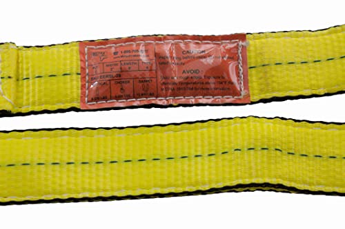 Mytee Products 4 Pack 2" x6' Web Lifting Sling - 6400 LBS WLL Vertical Lift Straps Twisted Eyelets 2-Ply - Choker (5000# WLL) & Basket (12,800# WLL) - color: 4 - Pack, size: 2" x 6'