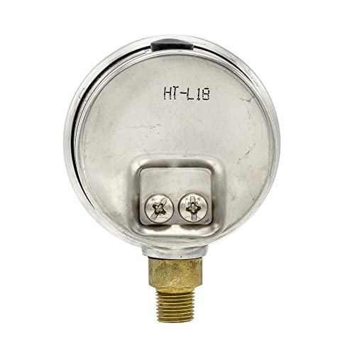 Liquid Filled Lower Mount Pressure Gauge with 2" Dial, 0-5000 PSI, 1/8" Male NPT Connection, Stainless Steel CASE and Bezel (1)