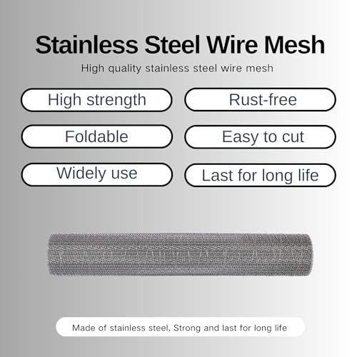 5 Mesh Stainless Steel Wire mesh 15.7 inches x 10 feet(40cmx305cm)