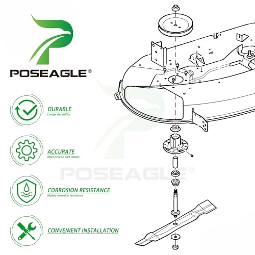 3 Pcs GY21098 Spindle Assembly for John Deere D140 E140 LA145 Deck - color: A10 3xSpindle+3xGX22616+1/2x141 Belt