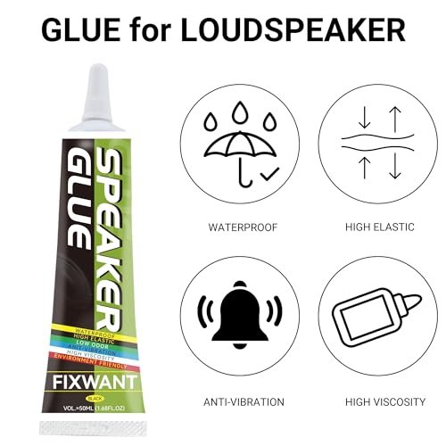 Loud Speaker Repair Glue Foam Side Dust Cap Rubber Edge Cone Basin Strong Adhesive 50ML/1.68 fl.oz (1)