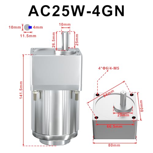 AC Gear Reduction Motor, 25W Reversible Variable Speed Motor, High Torque 110V Electric Gear Motor 12RPM with Speed Controller for Industrial and Home Use - size: 12RPM, style: 25Watts