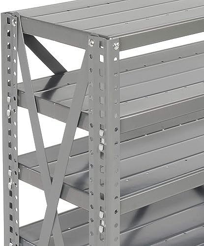 Global Industrial 7 Shelf Steel Shelving with (36) 4" H Plastic Shelf Bins