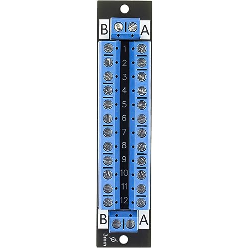 (2pcs) for 2x12 Position Terminal Block Distribution Module Breakout Board for AC DC 15 Amp Black