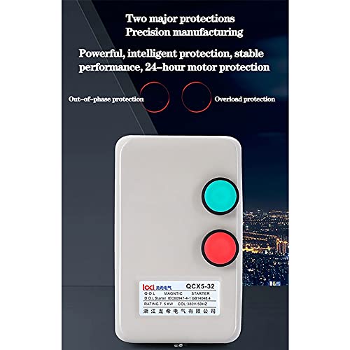 Magnetic Motor Starter 3HP Single/3 Phase 208-240V w/Overload Indus - color: For motors(Button type / 3HP)