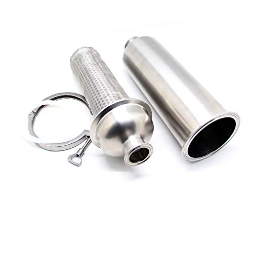 QiiMii 1.5" Tri-Clamp Filter SS304 Sanitary Fittings Inline Straight Strainer with 100 Mesh Stainless Steel Screen(1.5 INCH) - size: 1.5 Inch