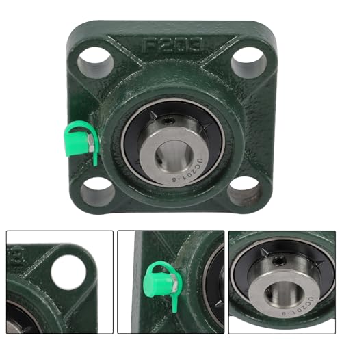 findmall 4 Pcs UCF201-8 1/2 inch Bore Pillow Block Bearing, 4-Bolt Flange Mount Solid Cast Iron Base, Self-Aligning