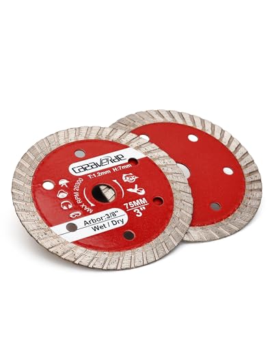 Casaverde 2 Pcs/Lot 3Inch Diamond Blades,Tile Blade 75mm with 3/8" Arbor for Cutting Ceramic Tile,Stone Tile - size: 75mm