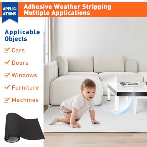 MAGZO Adhesive Sponge Neoprene Foam Padding, 1/8" Thick x 12" x 59" - size: 59In*12In*1/8In