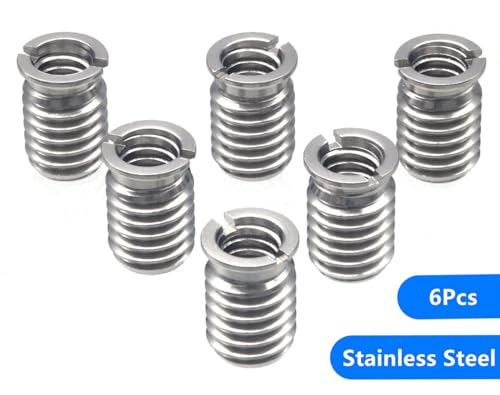 Stainless Steel 1/4"-20 Female to 3/8"-16 Male Convert Screw Adapter (6pcs, 14mm) - color: 6pcs, size: 14mm