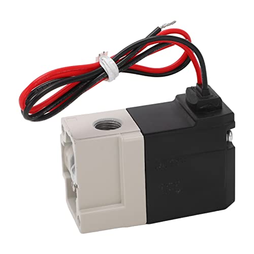 2 Position 3 Way Solenoid Valve Vacuum Electric, DC24V 3/2 Air Pneumatic Direct, G1/8 Normally Closed, Copper Coil, Aluminum Body, Good Sealing, for Air -0.7MPa Temperature