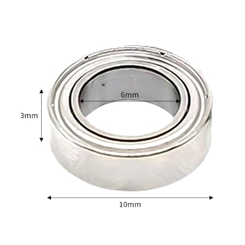 BORDSTRACT 10Pcs SMR106ZZ Deep Groove Ball Bearings, 6mm x 10mm x 3mm - size: SMR106ZZ(6mm x 10mm x 3mm)
