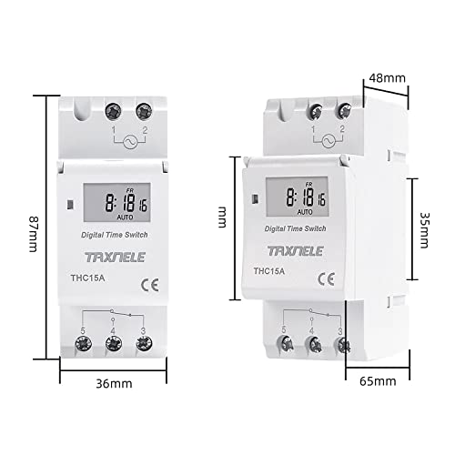 THC15A Digital LCD Electronic Relay Timer Din Rail 2 Wire Weekly 7 Days Programmable Digital Timer Switch Relay Timer Control 110VAC (110v) - color: 110v