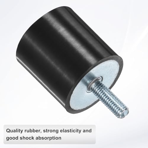 M METERXITY 4-Pack Rubber Mounts D40mmxH40mm Male Vibration Isolators Cylindrical Shock Absorber W M8 x 23mm Studs for Air Compressor/Car/Pump/Boat/Garage Motor/Bobbins Rubber Isolators - size: M8 x 23mm, 40mm x 40mm