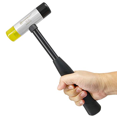 Powerbuilt 16 Ounce Soft Face Hammer, Non-Marring Rubber, Lightweight Tubular Steel Handle with Comfortable Non-Slip Grip, Yellow Black 648335 - size: 16 oz., style: Soft Face Mallet