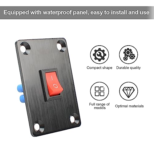 1Pcs Red KCD1 Boat Rocker Switch 2-Position 2-Pin SPST Panel Switch 6A 250VAC 10A 125VAC, with 4pcs FDFD2-187 Blue Terminals, CE - color: 1Pcs Red