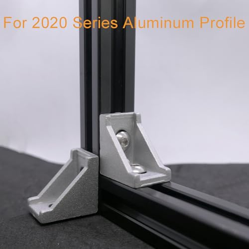 12 Sets 2020 Aluminum Extrusion Connectors,12pcs 2020 Series Corner Brackets,with 24pcs Sliding T Nuts and Screws, for Aluminum Extrusion Profile Slot 6mm - style: 12Set 20x28 Silver Corner Bracket