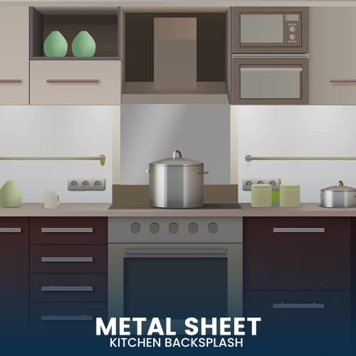 24" x 30" Reversible Metal Backsplash Matching screws | Compatible with Broan-NuTone SP3004 - Ultra Flat and Flushed Metal Panel Splatter Guard for Stovetop Easy Installation - size: 30" x 24" (1 PACK)