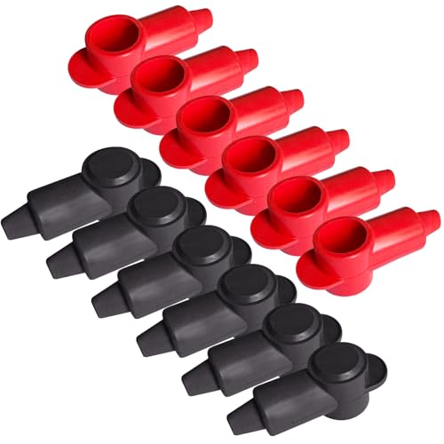 Ampper Silicone 3/8" Stud Terminal Covers Boot Fit 6-2 Gauge, R&B 12 Pc - color: Red & Black, size: 3/8" Stud M