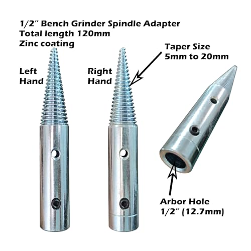 1/2" Bench Grinder Spindle Adapter Kit For 6" Bench Grinder, 1 Set - size: 1/2” Arbor Hole