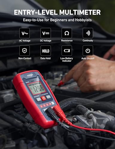 AstroAI Multimeter Tester 4000 Counts, Smart Auto-Sensing AC/DC Voltage, Resistance, Continuity, NCV, Backlit Display & Flashlight, Pocket-Sized - Ideal for Auto & Home Troubleshooting - style: Smart Mode