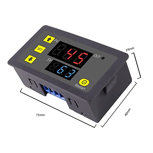 2Pcs Timer Delay Relay AC 110V 220V 10A 1500W Programmable LED Display Digital Cycle Timer Delay Switch Module - color: AC 110-220V