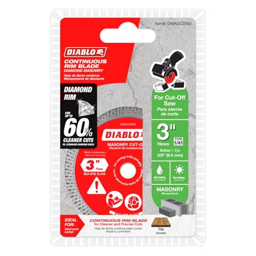 Diablo Diamond Continuous Rim Masonry Cuf-Off Disc - 3" Diameter - size: 3"