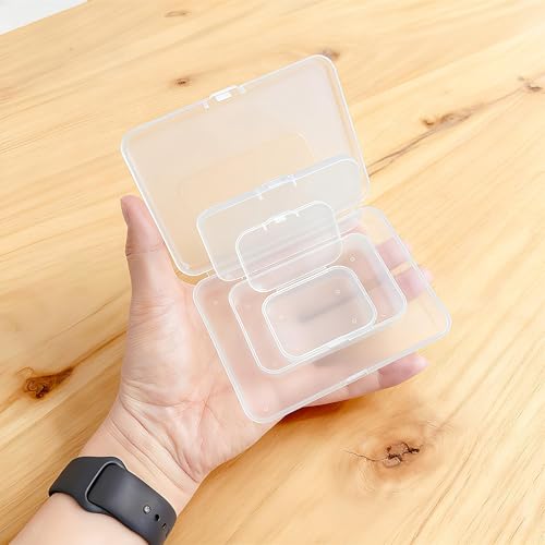 LJY 28 Plastic Boxes, 3 Sizes for Buttons - color: Frosted