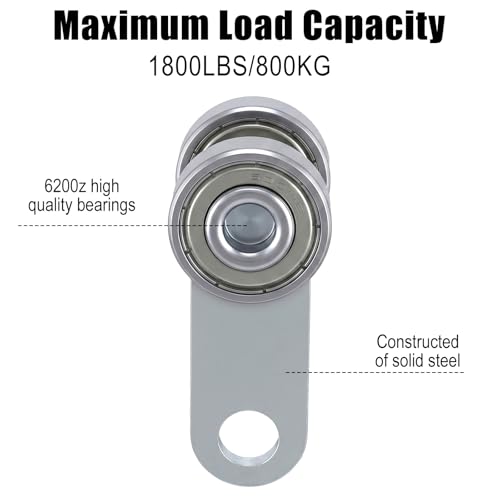 2 Wheels Trolley Assembly Rollers 4 Pack Two Bearing Metal Rollers
