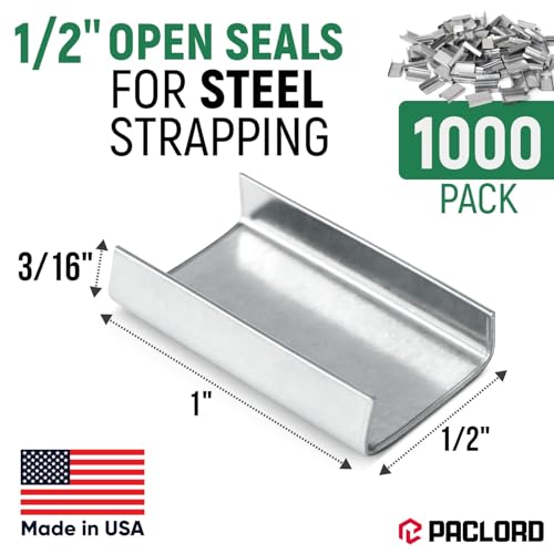1/2" Open Seals for Steel Strapping, Pack of 1000 - size: Pack of 1000