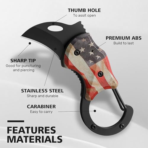 VIRENKNIFE Folding Pocket Utility Knife, Small Pocket Knife with 1.38''Sharp Blade, EDC Knife for Men Women, Mini Keychain Box Cutter for Everyday Carry, Great Gift for Men (USA Flag) - color: USA FLAG