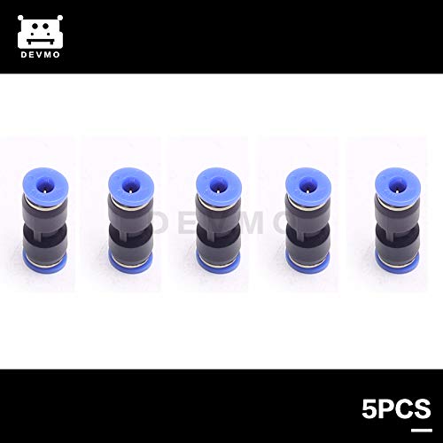 DEVMO 5PCS 4mm To 4mm Tube Air Pneumatic Push In Straight Gas Fittings Plastic Quick Connectors Fitting - size: 4mm To 4mm Tube