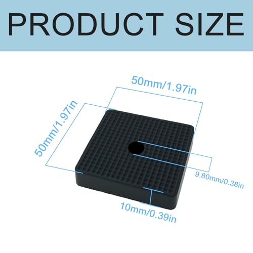 4 Pack 2×2×0.4 Inch Thick Rubber Anti-Vibration Pads & Shock Absorbing Pads - size: 50X50X10mm