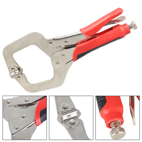 findmall 2Pcs 11 Inch Locking C-Clamp Locking Pliers Heavy Duty C Clamps Set Adjustable Welding Clamps Fit for Shop Home Farm and Automotive