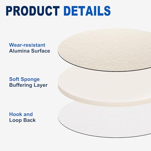6Pcs 6 Inch Hook and Loop Sponge Sanding Disc, 500-600 Grit - size: 6 Inch 500-600 Grit