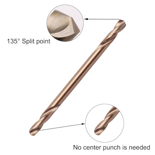Cobalt Drill Bit 9/64 Inch (10Pcs), M35 Jobber Length Twist Drill Bits Double Ended, Stubby Body HSS Drill Bits for Metal, Stainless Steel, Cast Iron, Plastic and Wood 3.5mm/0.137" - size: 3.5mm/0.137"