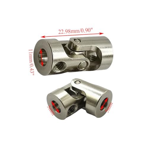 5Pcs 5mm to 5mm Universal Joint Motor Shaft Couplers, Rotatable Coupling Steering Connectors for RC Cars Boats Models DIY Airplane and Robots - size: 5mm to 5mm