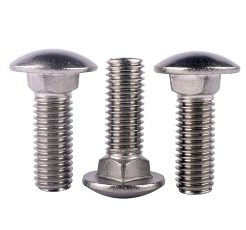 5/16-18 x 1-1/4" Carriage Bolts Screws, Round Head Square Neck, 304 Stainless Steel 18-8, UNC Coarse Fully Thread, Quantity 10Pcs - size: 5/16-18 x 1-1/4" (10 Pcs)