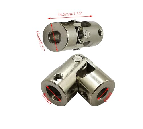 5Pcs 6mm to 8mm Universal Joint Motor Shaft Couplers, Rotatable Coupling Steering Connectors for RC Cars Boats Models DIY Airplane and Robots - size: 6mm to 8mm