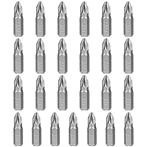 HPHOPE PZ2 Screwdriver Bit Set, Pozi Bits PZ2 1/4" Hexagon Bit (25 Pack) - size: PZ2, 25Pcs, 1"