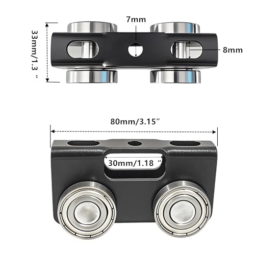 4 Wheel Trolley Assembly Rollers, Upgraded Load & Stable Roller Trolley for Electric Hoist, Compatible with 1-5/8" Wide and Taller Strut Channel, P1000, P5000 Series (Black 2 Pack) - color: Black 2 pack