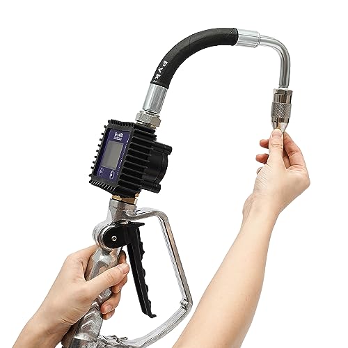 Flexible Spout Oil Control Valve Digital Meter Dispensing Nozzle with Digital Flow Meter Oil Gun Extrusion Pressure: 7bar (US Stock) - color: Type 1