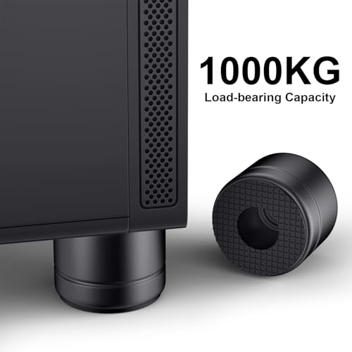 Speaker Isolation Feet 1 Inch Aluminum Turntable Isolation Feet, Anti-Vibration Speaker Isolation Pads for Subwoofer, Audio Equipment, PC Case Feet with Non-Slip Rubber Rings - 30 * 25mm, 4 Pack - color: Black
