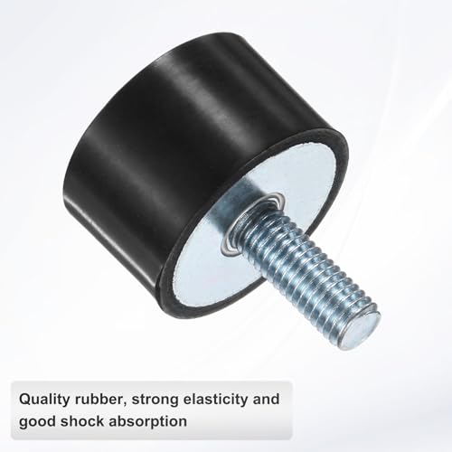 M METERXITY 4-Pack Rubber Mounts D40mmxH25mm Male Vibration Isolators Cylindrical Shock Absorber W M10 x 25mm Studs for Air Compressor/Car/Pump/Boat/Garage Motor/Bobbins Rubber Isolators - size: M10 x 25mm, 40mm x 25mm