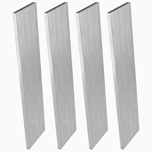 Tlence 4 Pack Aluminum Flat Bars, 1/4" Thickness x 3" Width x 12" Length Aluminums Plate Sheet, 6061 General Purpose Aluminum Rectangular Strip, Square Solid Extruded Metal Slats Mill Stock