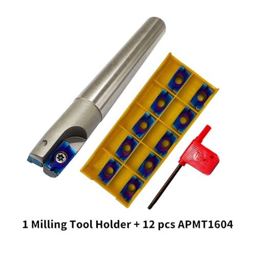 End Mill Tool Holders with APMT1604 Milling Inserts for Hard Steel - color: end mill holder+apmt1604