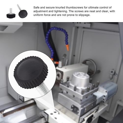 70PCS M5 Thumb Screws, Thumbscrew Set Carbon Threaded Knurled Knob Mounting Screw Grip Knobs Handle Bolts Round Clamping Screws Hose Clips for Kinds of Stand and Machine - size: M5