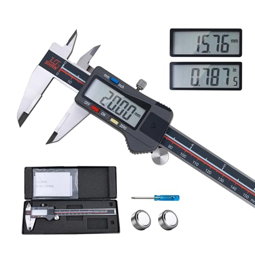 Digital Caliper, 0-6 Inch/150mm, Stainless Steel, Large LCD Screen, Data Output